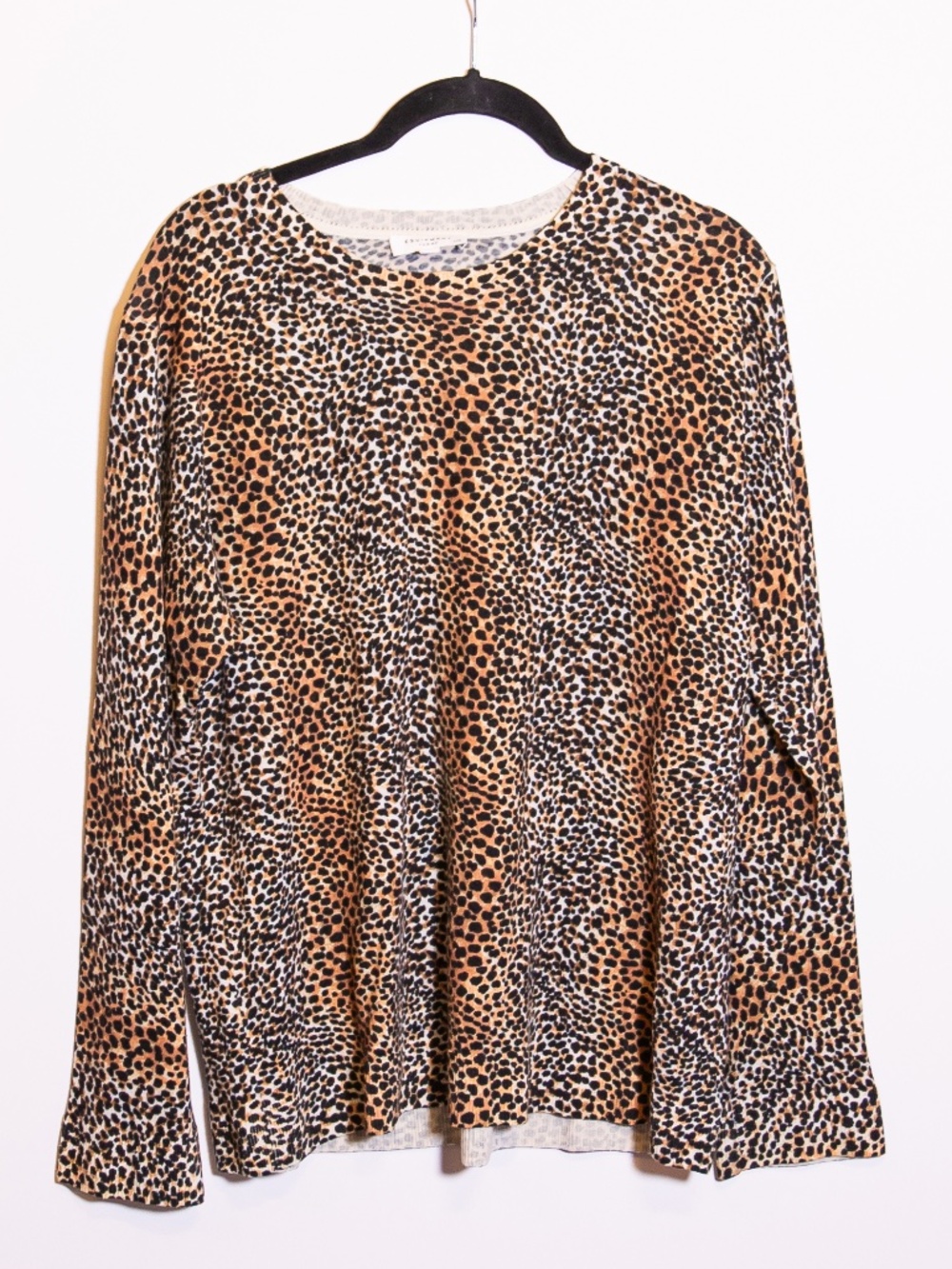 Equipment Raydon Wool Knit Cheetah Leopard Animal Print Crew Neck Sweater Large